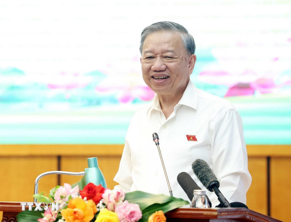 Tổng Bí thư Tô Lâm phát biểu. (Ảnh: Thống Nhất/TTXVN).