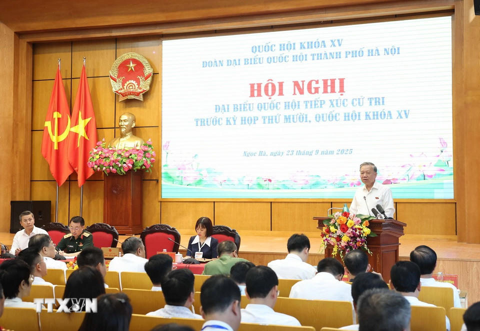 Tổng Bí thư Tô Lâm phát biểu. (Ảnh: Thống Nhất/TTXVN).