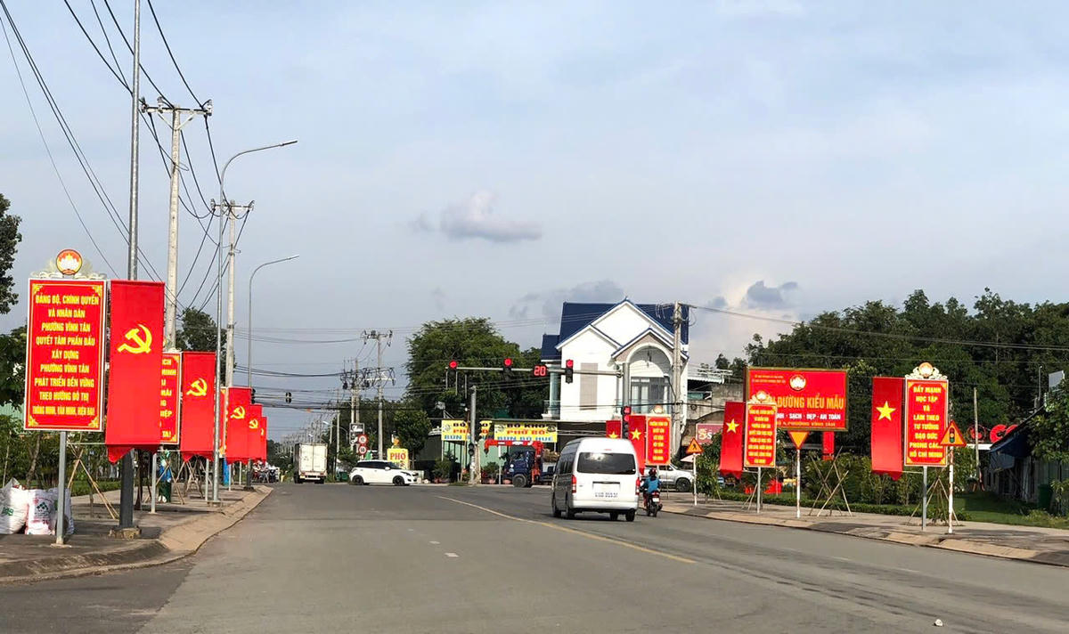 Một góc phố phường Đông Hoà bình yên, sạch đẹp. 	Ảnh: Q.Đ