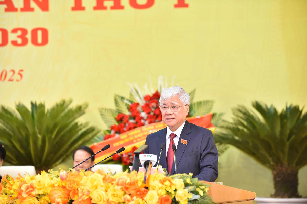 Chủ tịch Đỗ Văn Chiến phát biểu chỉ đạo Đại hội. Ảnh:TTBC.