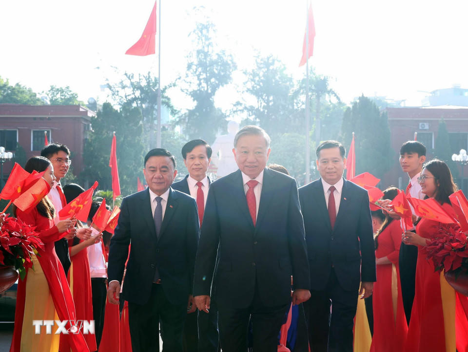 Tổng Bí thư Tô Lâm đến dự Đại hội đại biểu Đảng bộ các Cơ quan Đảng Trung ương lần thứ nhất. (Ảnh: Thống Nhất/TTXVN)