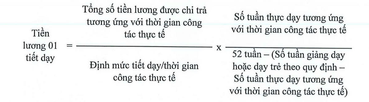 Cách tính tiền lương dạy thêm của giáo viên công tác không đủ một năm học.