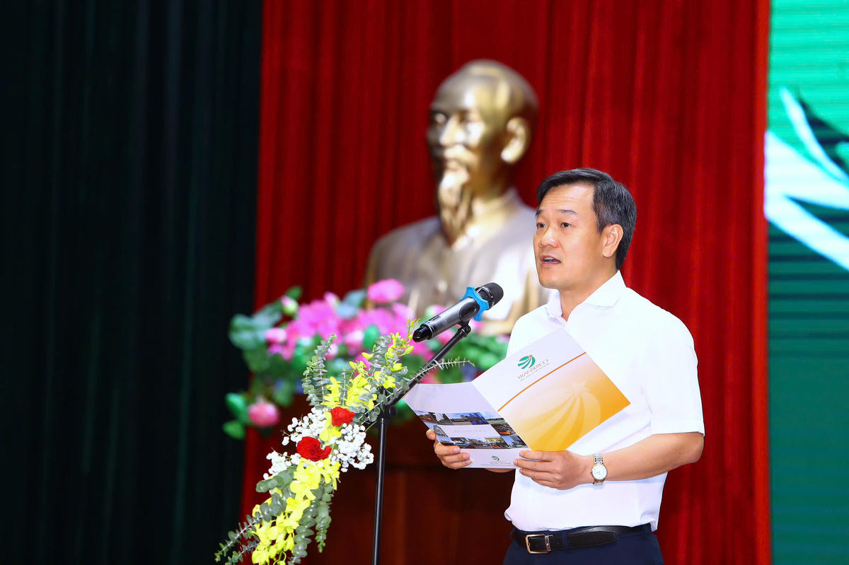 Ông Nguyễn Thủy, Phó Tổng Giám đốc Transerco, Trưởng Ban Tổ chức Hội thi phát biểu. Ảnh: Lê Khánh.