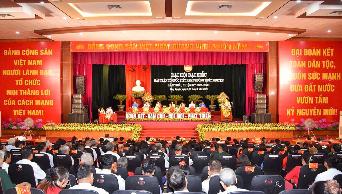 Toàn cảnh Đại hội Đại biểu MTTQ Việt Nam phường Thuỷ Nguyên lần thứ I. Ảnh: PT. 