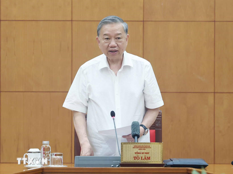 Tổng Bí thư Tô Lâm phát biểu. (Ảnh: Thống Nhất/TTXVN).
