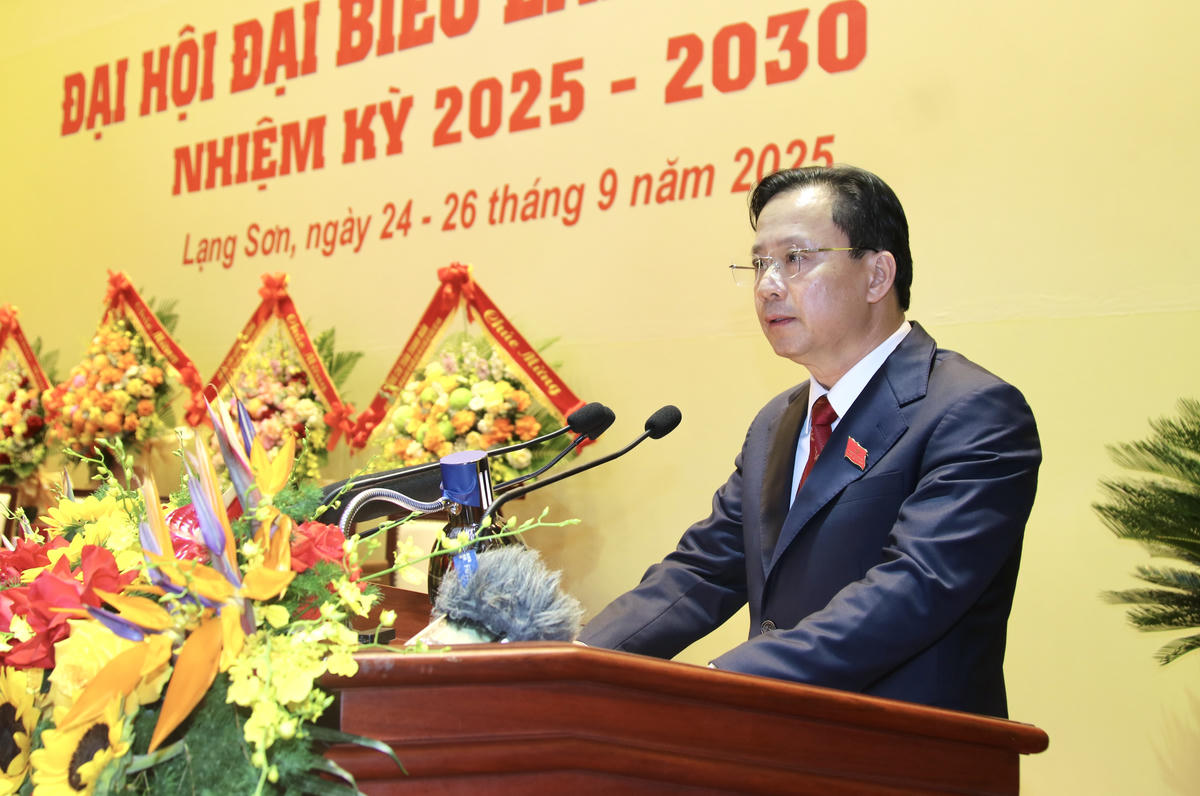 Ông Hoàng Văn Nghiệm tái đắc cử chức vụ Bí thư Tỉnh ủy Lạng Sơn khóa XVIII, nhiệm kỳ 2025-2030. Ảnh: Ngọc Anh.