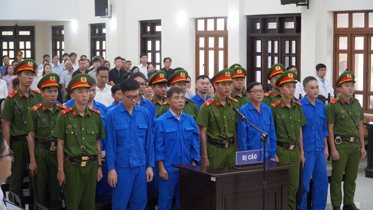 Các bị cáo tại phiên tòa. Ảnh:TT.