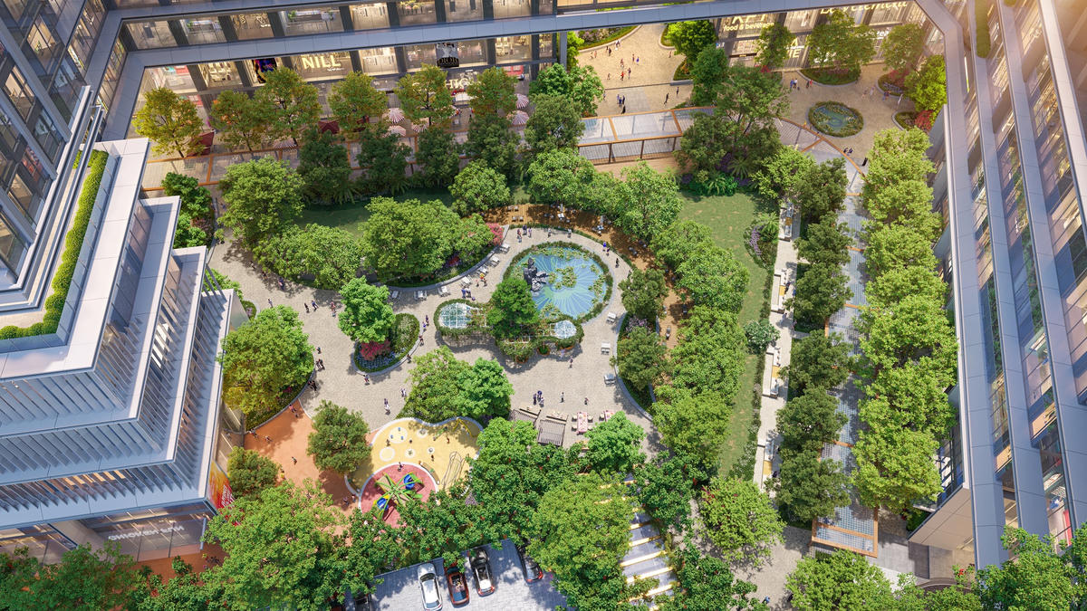 Sun Feliza Suites dành tới 11.548m² để kiến tạo không gian xanh giữa các tòa tháp cho cư dân. Ảnh: Sun Property