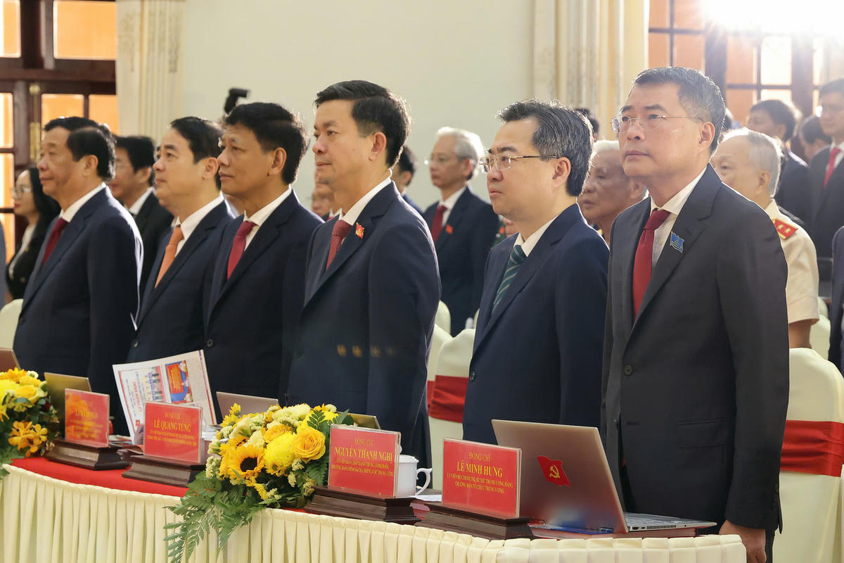 Lãnh đạo Trung ương dự Đại hội Đại biểu Đảng bộ TP Cần Thơ. Ảnh Trung Kiên. 