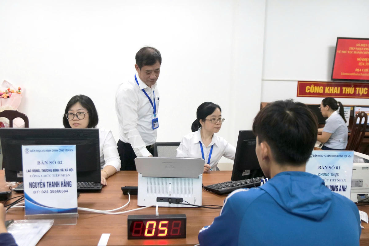  Điểm phục vụ hành chính công phường Yên Hòa, TP Hà Nội. Ảnh: Vũ Mạnh