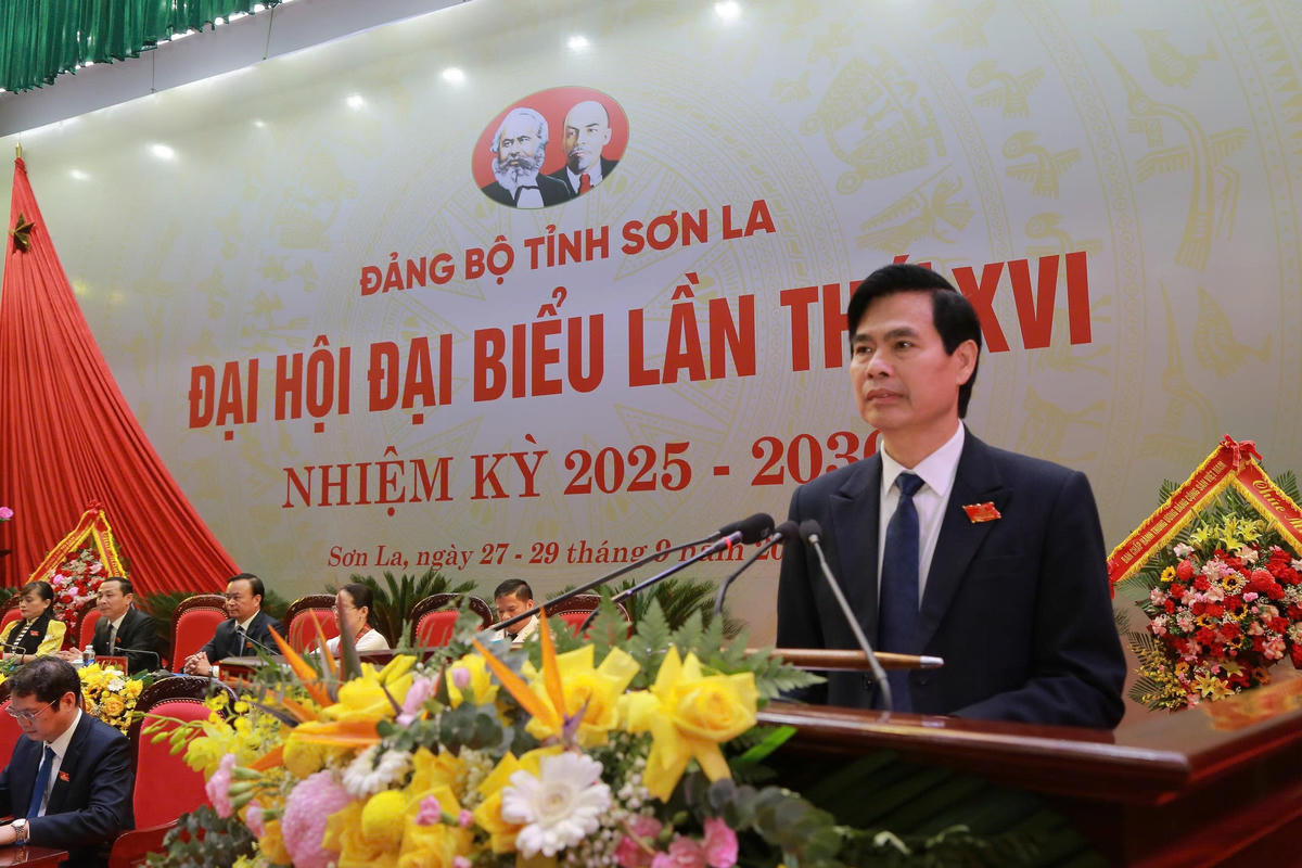 Bí thư Tỉnh ủy Sơn La Hoàng Quốc Khánh tại Đại hội. Ảnh: CTV