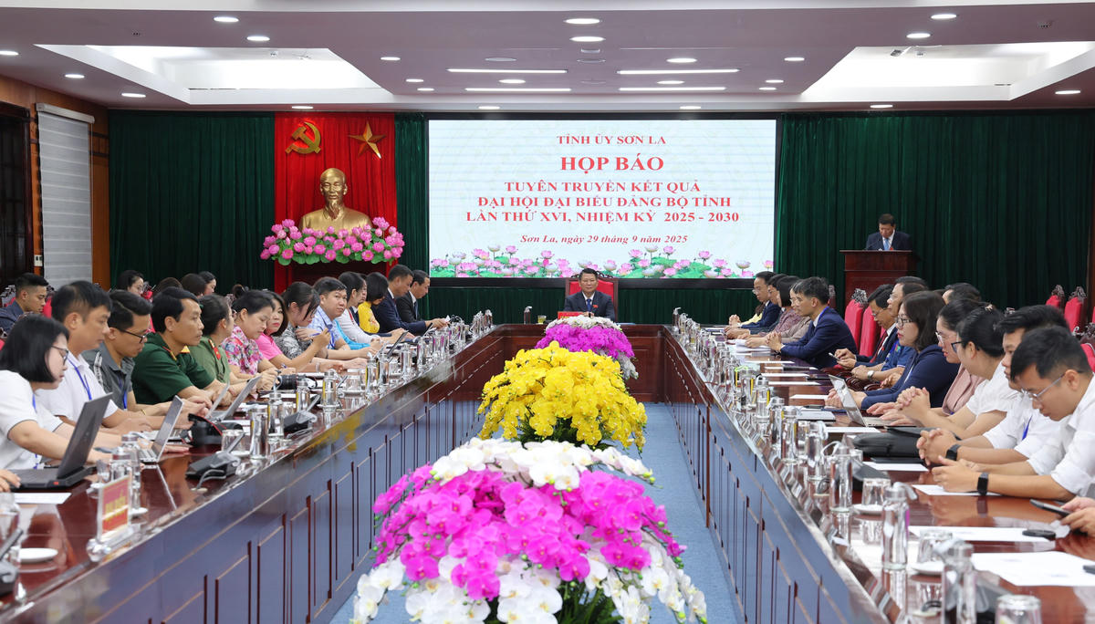 Quang cảnh buổi họp báo. Ảnh: sonla.gov.vn.