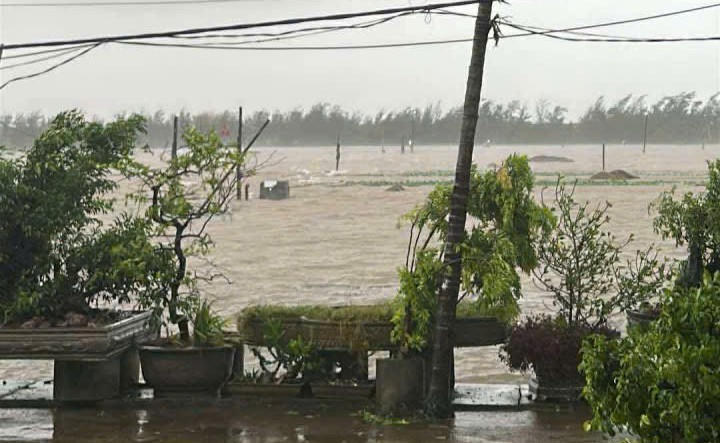 Ruộng đồng ở Ninh Bình bị ngập nước. Ảnh: Người dân cung cấp.