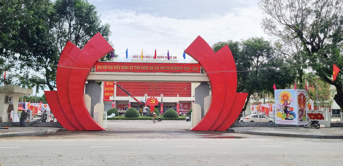 Đại hội đại biểu Đảng bộ tỉnh Nghệ An lần thứ XX, nhiệm kỳ 2025-2030 sẽ diễn ra tại Nhà văn hoá Lao động tỉnh, phường Thành Vinh từ ngày 1-3/10/2025. Ảnh: ĐB