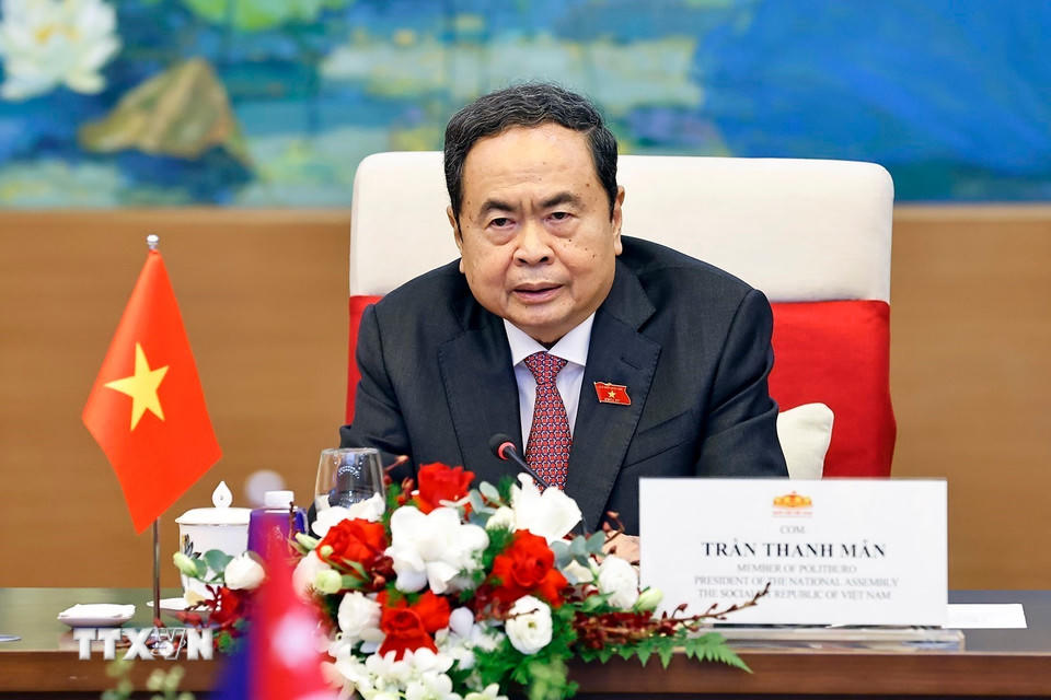 Chủ tịch Quốc hội Trần Thanh Mẫn phát biểu. (Ảnh: Doãn Tấn/TTXVN)