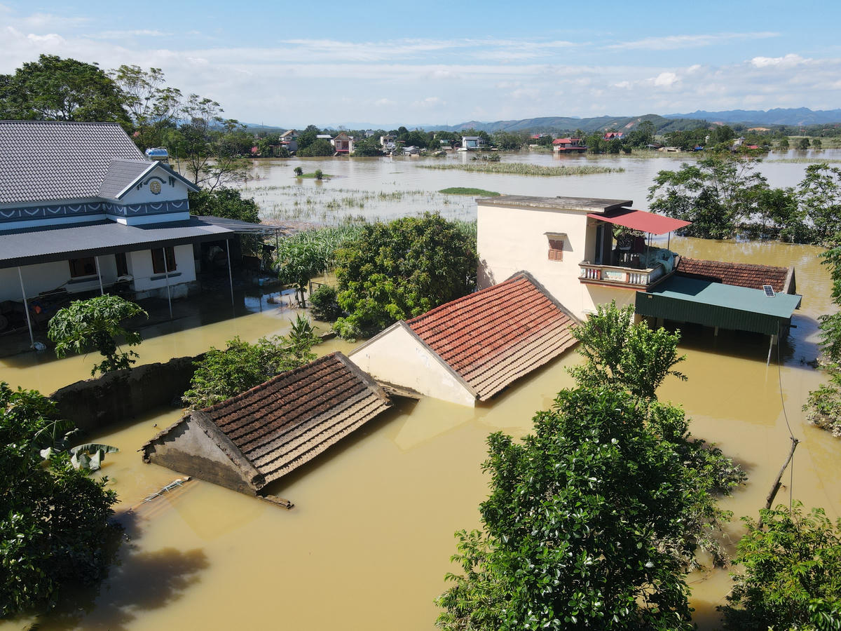 Ảnh chụp khu phố Ngọc Bồ, xã Kim Tân ngày 2/10.