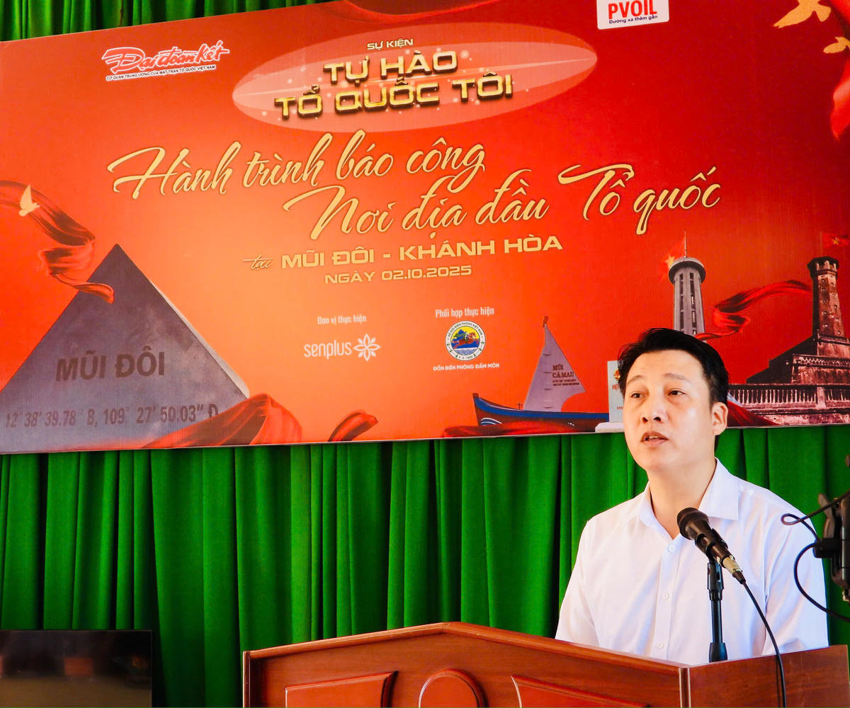 Ông Nguyễn Văn Dũng, Phó Tổng Biên tập Báo Đại đoàn kết, Trưởng Ban tổ chức sự kiện phát biểu. Ảnh: Thanh Nga.