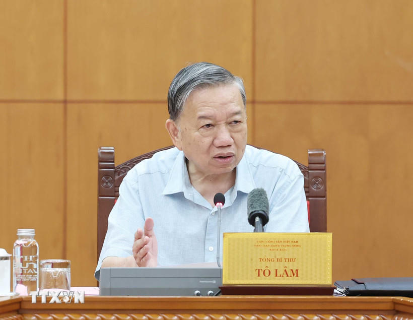 Tổng Bí thư Tô Lâm phát biểu. (Ảnh: Thống Nhất/TTXVN).