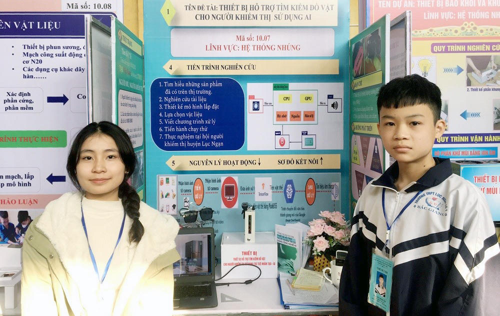 Học sinh Bắc Giang đoạt giải trong cuộc thi KHKT cấp tỉnh (cũ) năm học 2022-2023 (ảnh Sở GDĐT Bắc Giang) 
