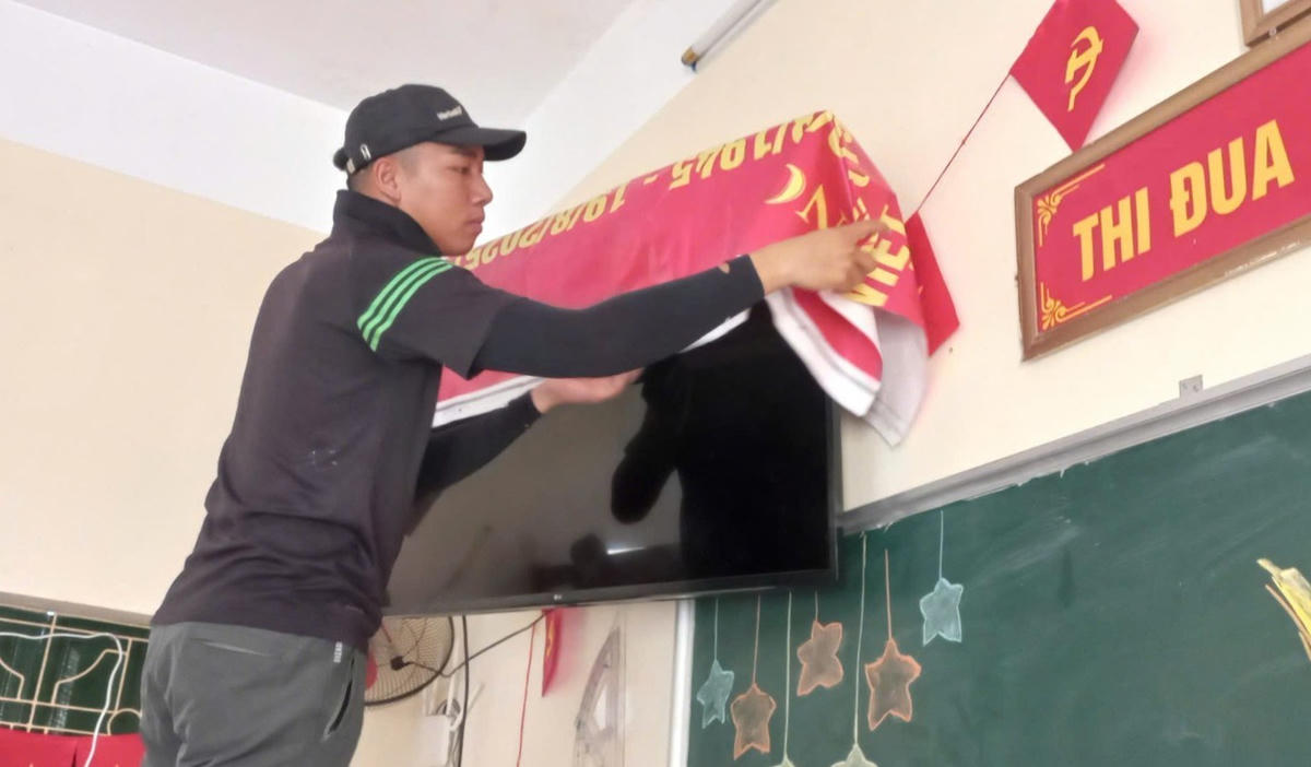 Trường học trên địa bàn phường Đồ Sơn triển khai các biện pháp bảo vệ cơ sở vật chất. Ảnh: CTV.