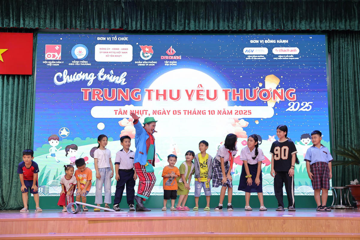 Các em nhỏ vui chơi tại chương trình. Ảnh: H.L.