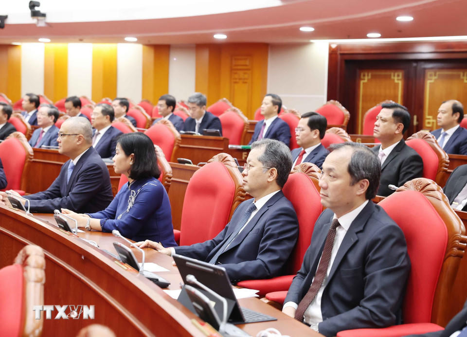 Các đại biểu tham dự phiên bế mạc Hội nghị lần thứ 13 Ban Chấp hành Trung ương Đảng khóa XIII. (Ảnh: Thống Nhất/TTXVN)