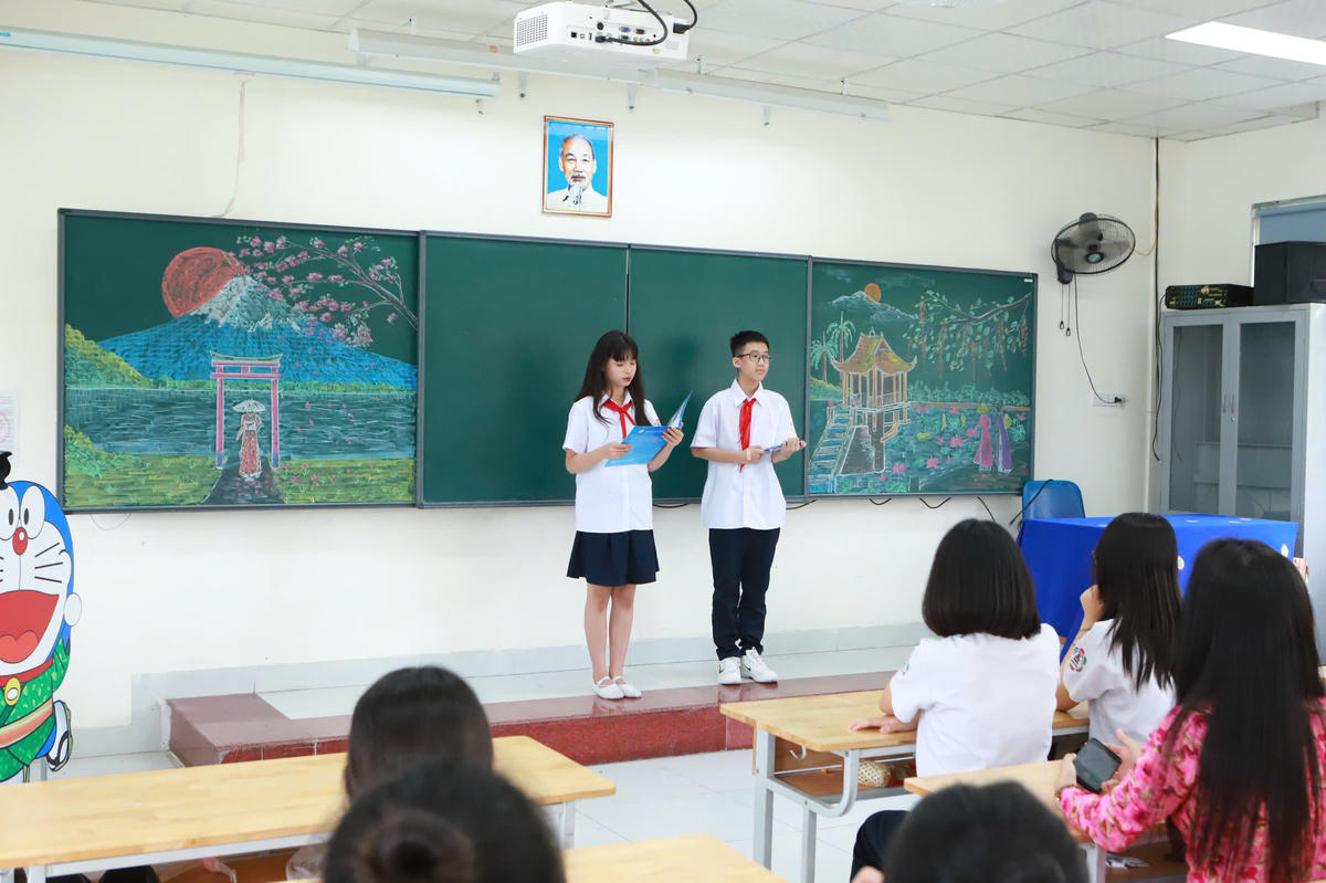 Một tiết học của học sinh Trường THCS Thành Công (phường Giảng Võ, Hà Nội). Ảnh: Q.A.