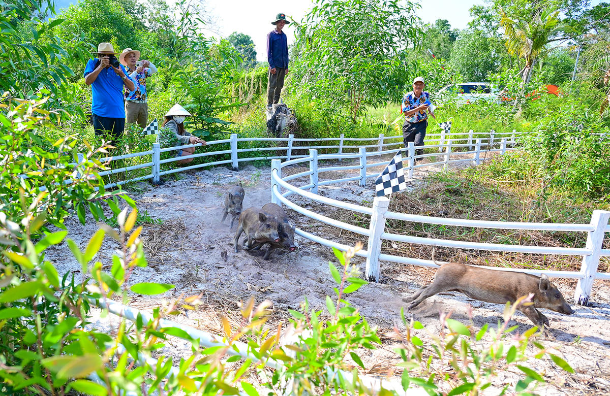 Trò chơi dân gian gây thích thú với du khách khi đến Phú Quốc. Ảnh Nguyễn Minh.&nbsp;
