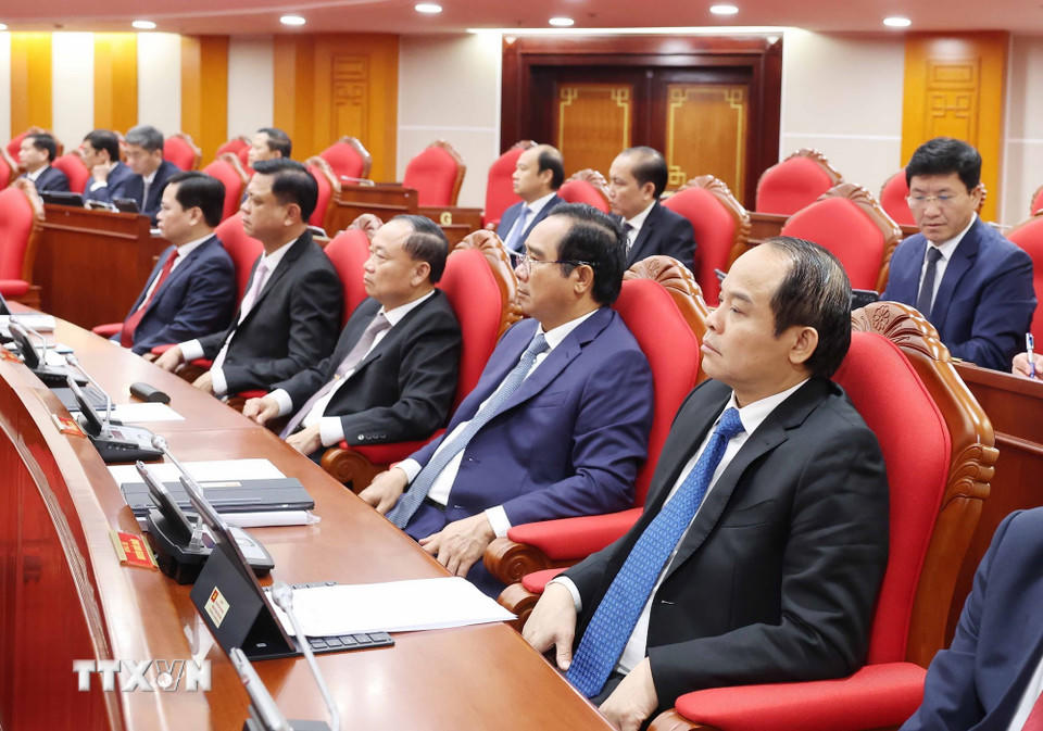 Các đại biểu tham dự phiên bế mạc Hội nghị lần thứ 13 Ban Chấp hành Trung ương Đảng khóa XIII. (Ảnh: Thống Nhất/TTXVN)