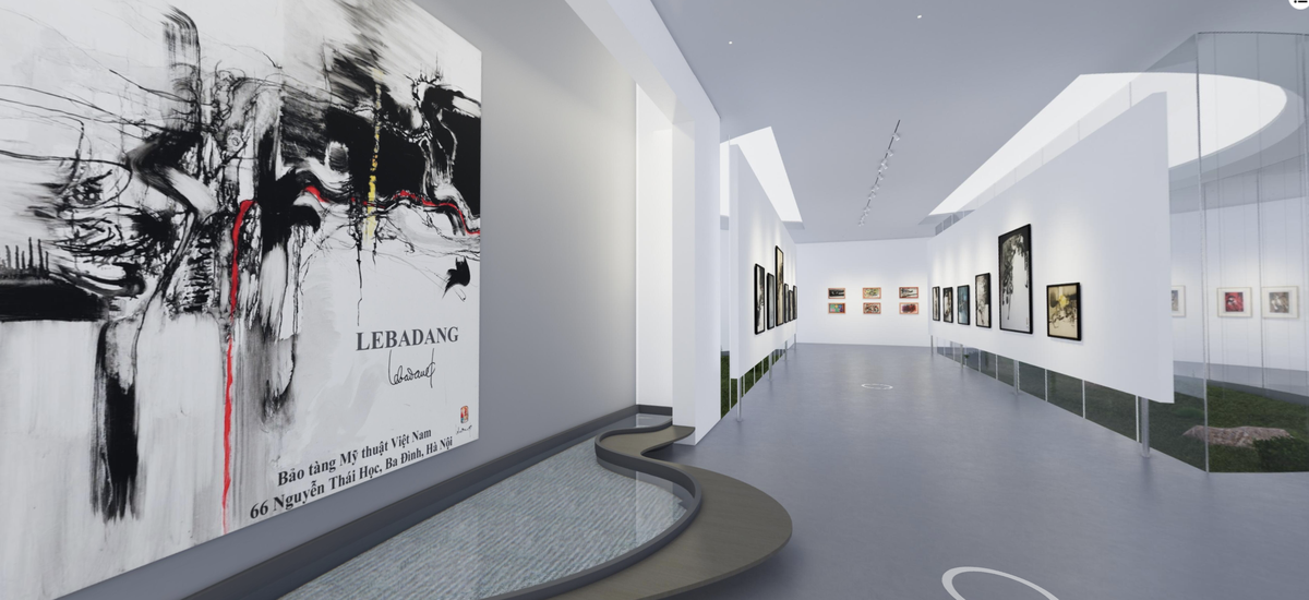 Không gian Triển lãm trực tuyến của Bảo tàng Mỹ thuật Việt Nam. Ảnh: Văn Thanh.