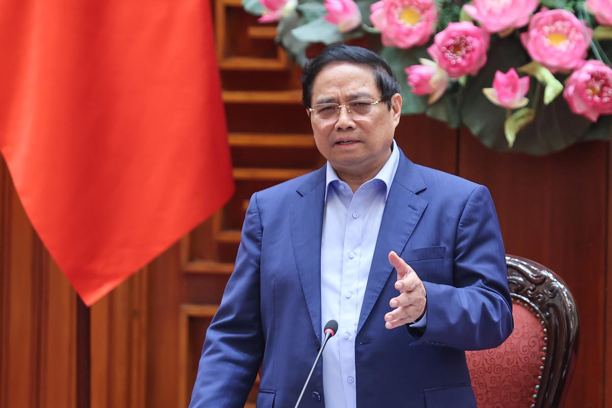 Thủ tướng Phạm Minh Chính phát biểu tại cuộc họp. Ảnh: Nhật Bắc.