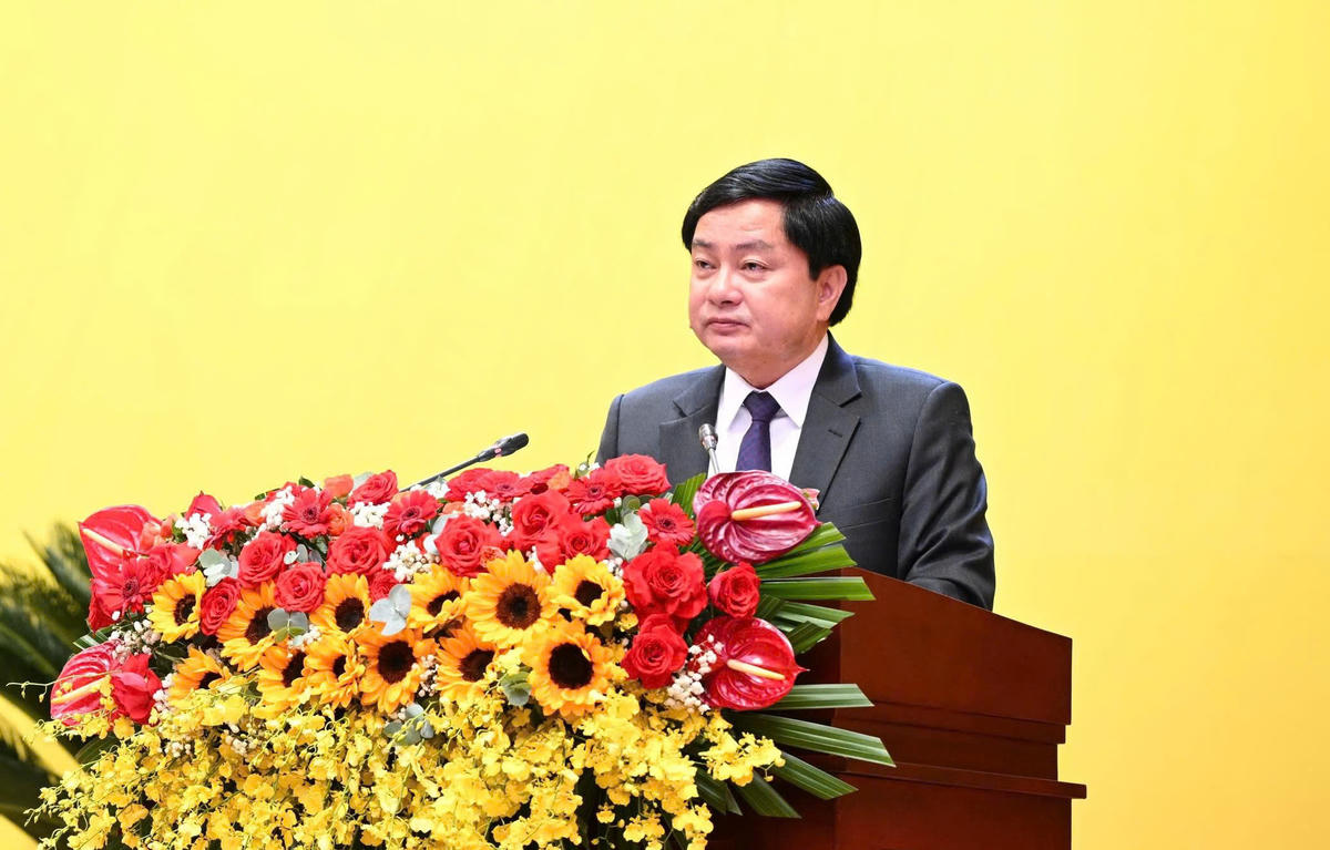 Ông Nguyễn Văn Quyết, Bí thư Tỉnh uỷ tỉnh Tây Ninh phát biểu khai mạc đại hội. Ảnh: Đ.X.