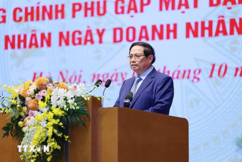 Thủ tướng Chính phủ Phạm Minh Chính phát biểu kết luận hội nghị (Ảnh: TTXVN)