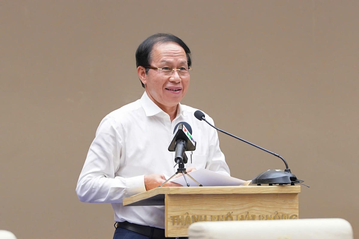 Bí thư Thành ủy Hải Phòng Lê Tiến Châu phát biểu tại&nbsp;Hội nghị Thành ủy kiểm điểm tình hình thực hiện nhiệm vụ 9 tháng; nhiệm vụ trọng tâm 3 tháng cuối năm 2025. Ảnh: ĐT.&nbsp;