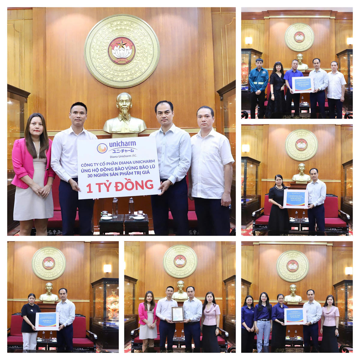 Ủy ban Trung ương MTTQ Việt Nam tiếp nhận ủng hộ và trao Thư cảm ơn của Chủ tịch UBTƯ MTTQ Việt Nam Đỗ Văn Chiến tới các tổ chức, cá nhân ủng hộ đồng bào bị ảnh hưởng bởi thiên tai, bão lũ. Ảnh: Minh Hiển