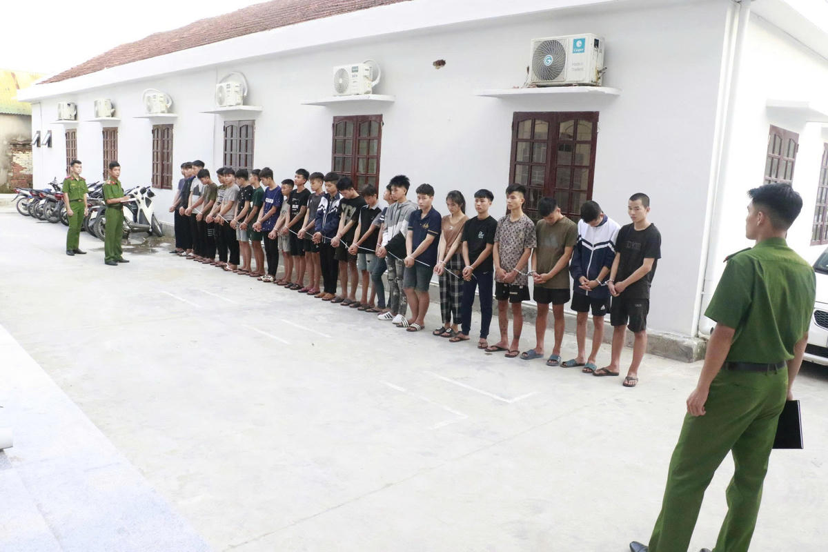 Các đối tượng bị bắt giữ. Ảnh: Công an tỉnh Nghệ An
