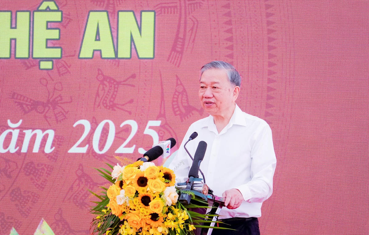 Tổng Bí thư Tô Lâm phát biểu tại lễ khởi công. Ảnh: PB