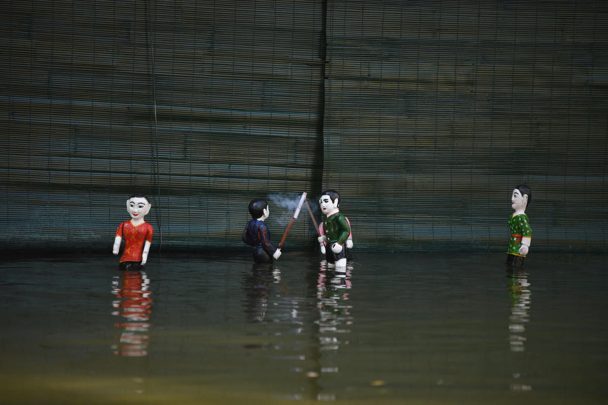 “Thủy đình” - nơi biểu diễn múa rối nước tại làng Đào Thục. Ảnh: P. Sỹ.