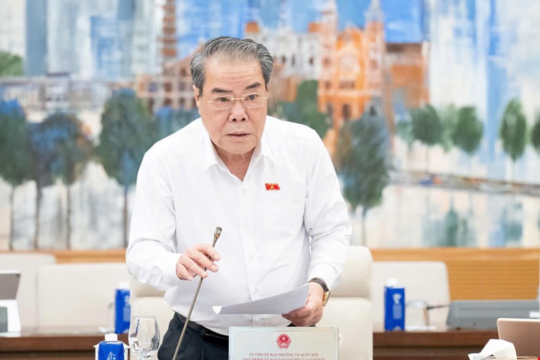 Chủ nhiệm Uỷ ban Dân nguyện và Giám sát Dương Thanh Bình báo cáo tại phiên họp (Ảnh: Phạm Thắng).