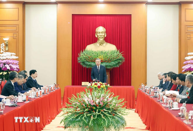 Tổng Bí thư Tô Lâm phát biểu. (Ảnh: Thống Nhất/TTXVN)