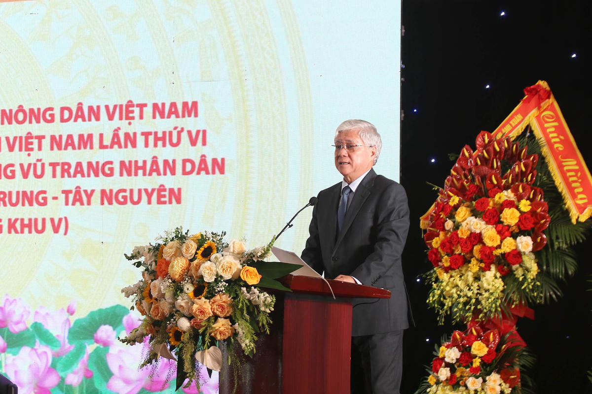 Chủ tịch UBTƯ MTTQ Việt Nam Đỗ Văn Chiến phát biểu tại buổi lễ. Ảnh: Tiến Đạt.