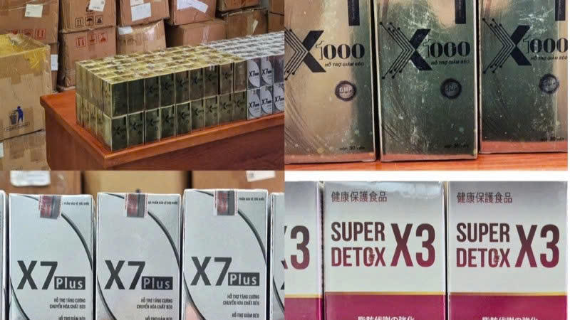 Các sản phẩm giảm cân của Ngân 98 chứa chất cấm, gây nguy hại cho sức khỏe (Ảnh: Công an TPHCM).