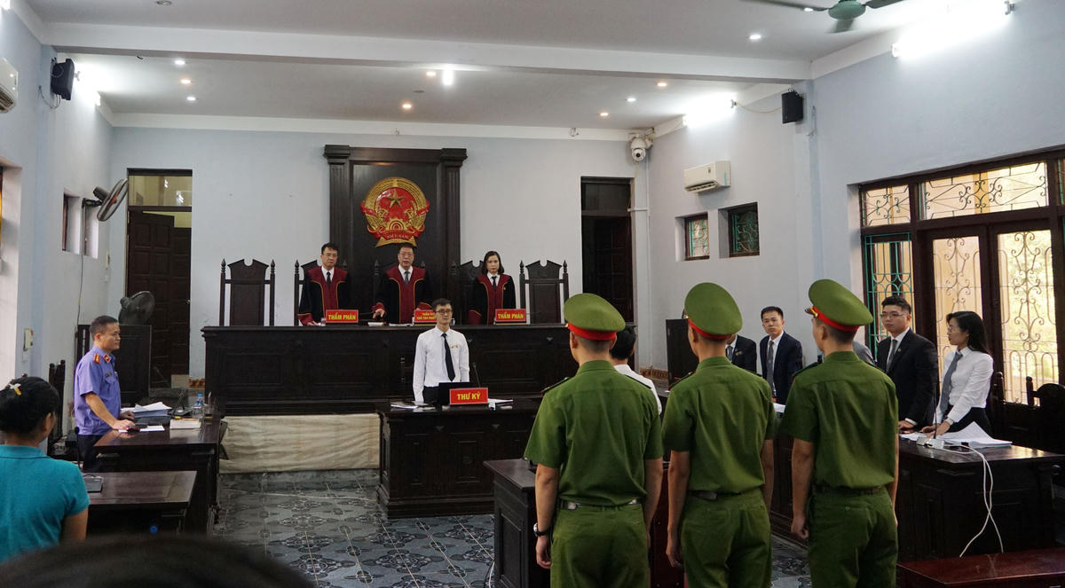 Quang cảnh phiên xử phúc thẩm. Ảnh: Nguyễn Hòa.