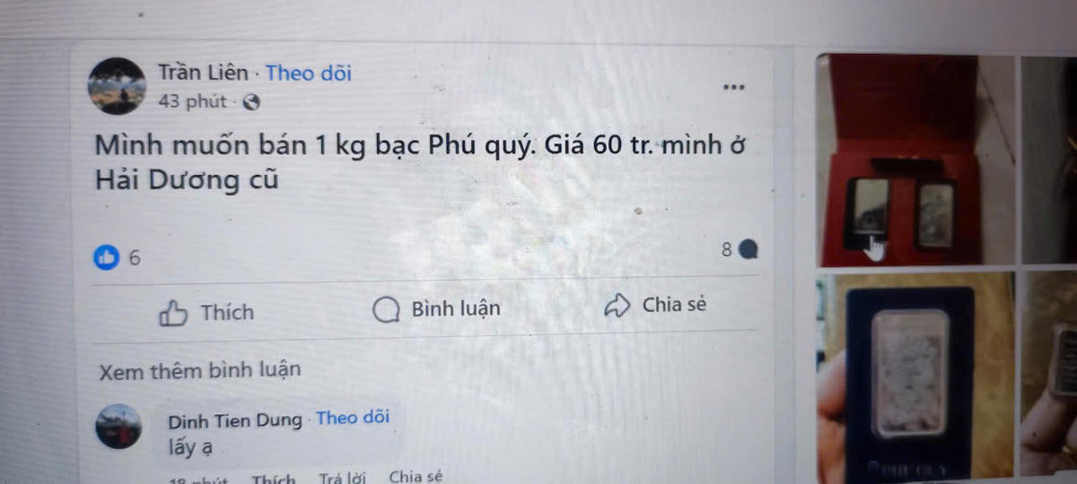 Dù giá bạc trên chợ mạng cao chênh hơn giá niêm yết 4 đến 5 triệu đồng/kg nhưng lượng người mua rất lớn. Ảnh: Thanh Bình.