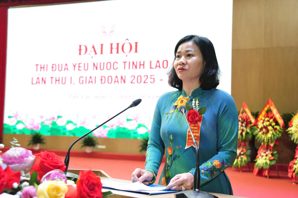 Bà Nguyễn Thị Tuyến, Phó Chủ tịch Ủy ban Trung ương MTTQ Việt Nam, Chủ tịch Hội Liên hiệp Phụ nữ Việt Nam phát biểu chỉ đạo Đại hội. Ảnh: Khôi Hùng.