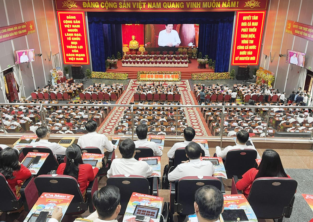 Quang cảnh Đại hội đại biểu Đảng bộ tỉnh Cà Mau lần thứ I, nhiệm kỳ 2025-2030. Ảnh Trung Kiên.&nbsp;