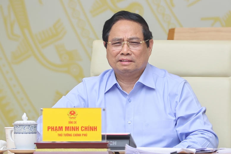 Thủ tướng Phạm Minh Chính phát biểu tại cuộc họp.&nbsp;Ảnh: VGP/Nhật Bắc.