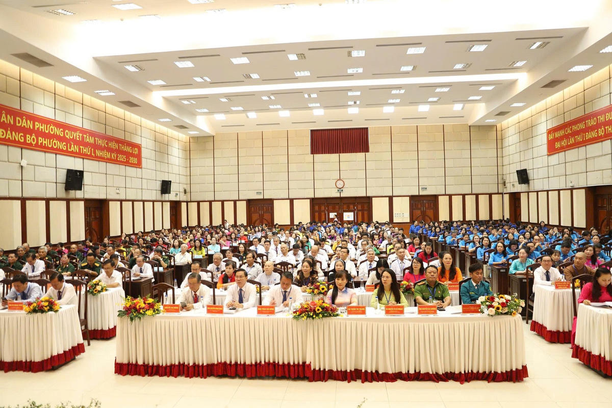 Quang cảnh&nbsp;Đại hội Đại biểu Mặt trận Tổ quốc Việt Nam và các tổ chức chính trị - xã hội phường Tân Mỹ lần thứ I, nhiệm kỳ 2025 - 2030 vào ngày 18/10. Ảnh: T.L