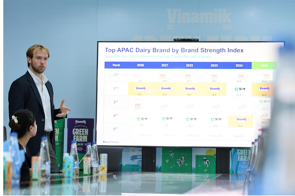 Ông Alex Haigh – Giám đốc điều hành Brand Finance khu vực châu Á – Thái Bình Dương chia sẻ về báo cáo giá trị thương hiệu năm 2025 (Ảnh: Nguyễn Hoàng).