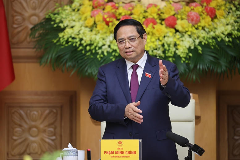 Thủ tướng Phạm Minh Chính phát biểu tại phiên họp - Ảnh: VGP/Nhật Bắc.